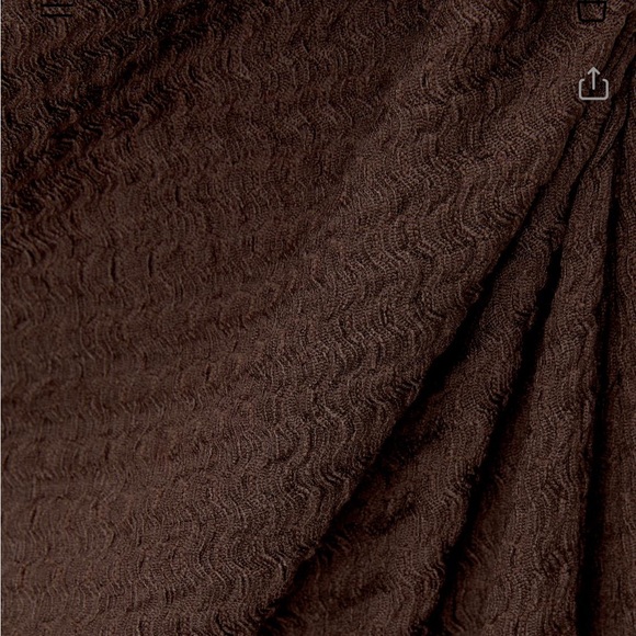 Pull & Bear Textured Halter Midi Dress Brown - Picture 7 of 7